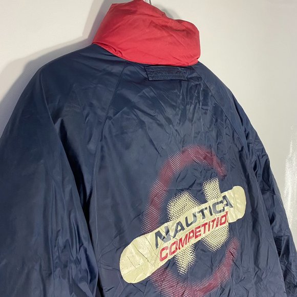 Nautica Mens Jacket Reversible Vintage Competition Puffer Coat Navy Sz XL - Picture 4 of 16